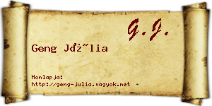 Geng Júlia névjegykártya