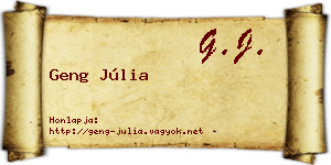 Geng Júlia névjegykártya